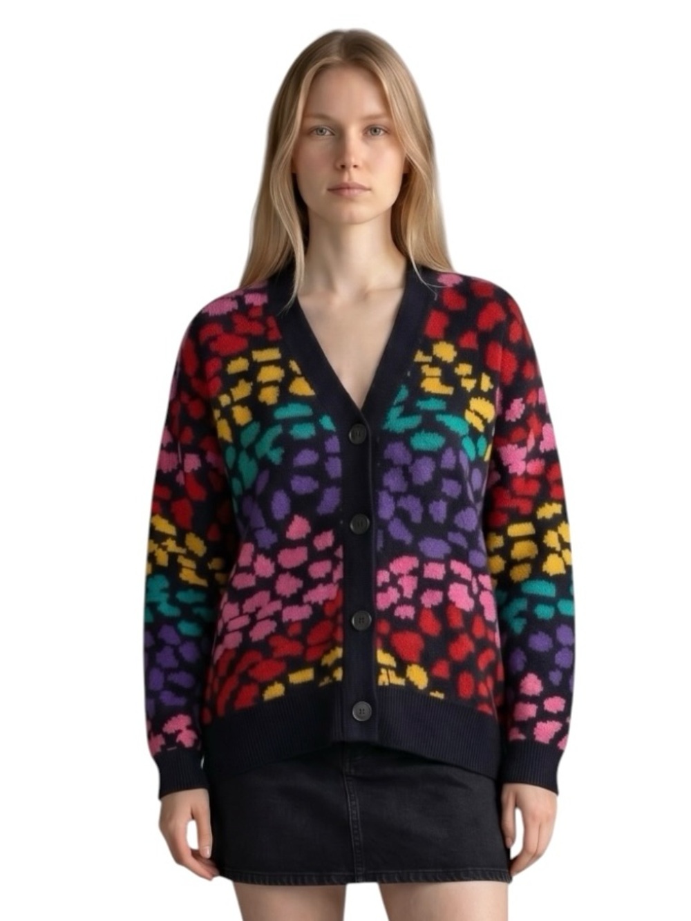 Farm Rio Rainbow Leopard Cardigan